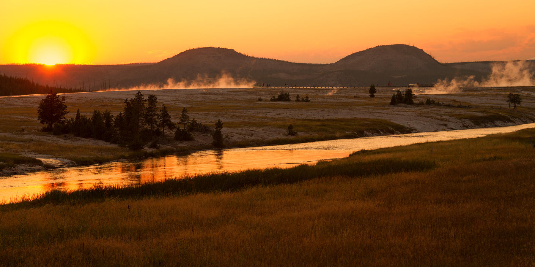 Midway Geyser Basin Sunset 0366